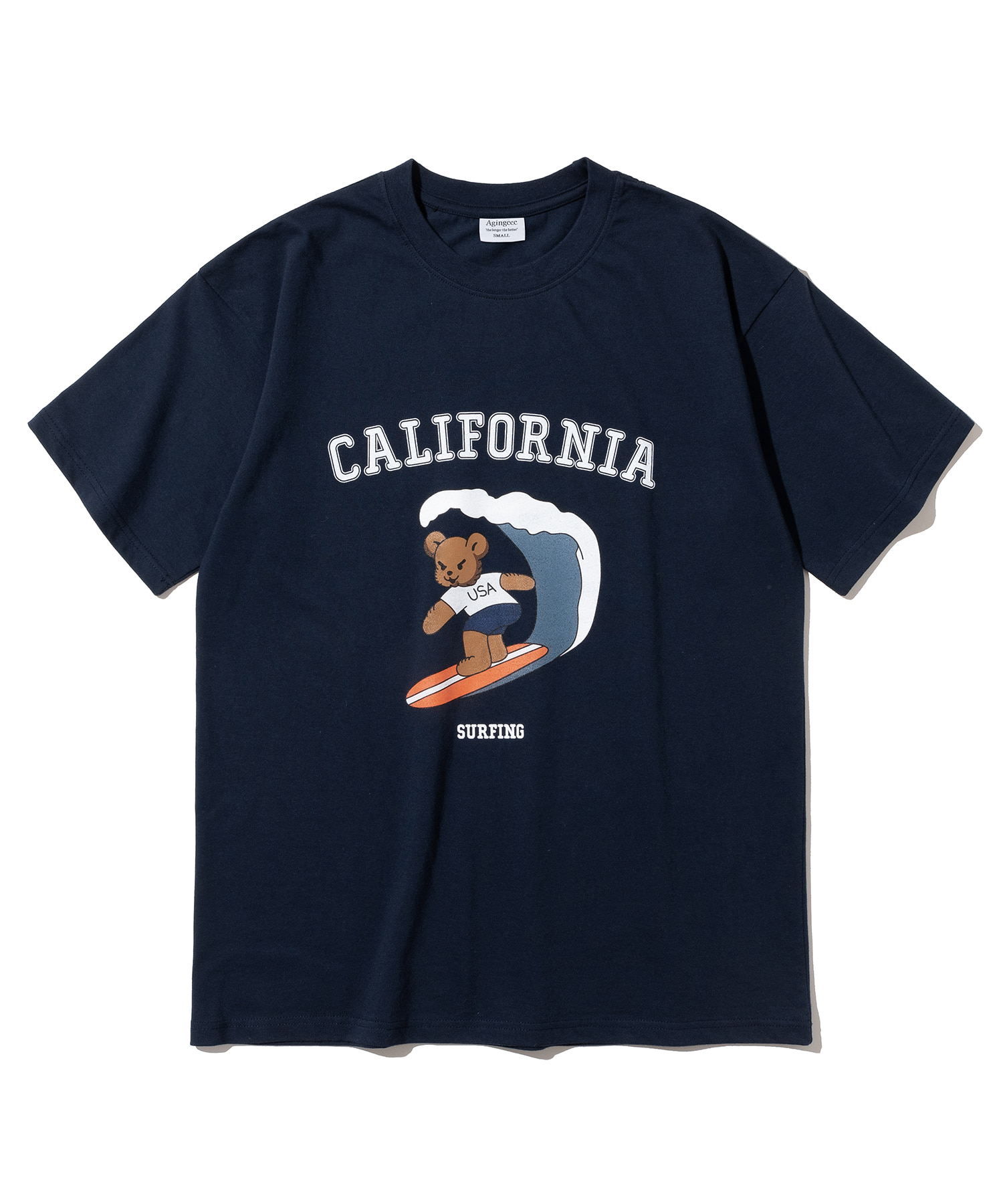 드롭숄더 캘리포니아 베어 티셔츠 네이비 627