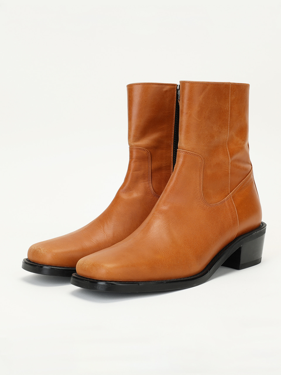 Leather Ankle Boots Camel