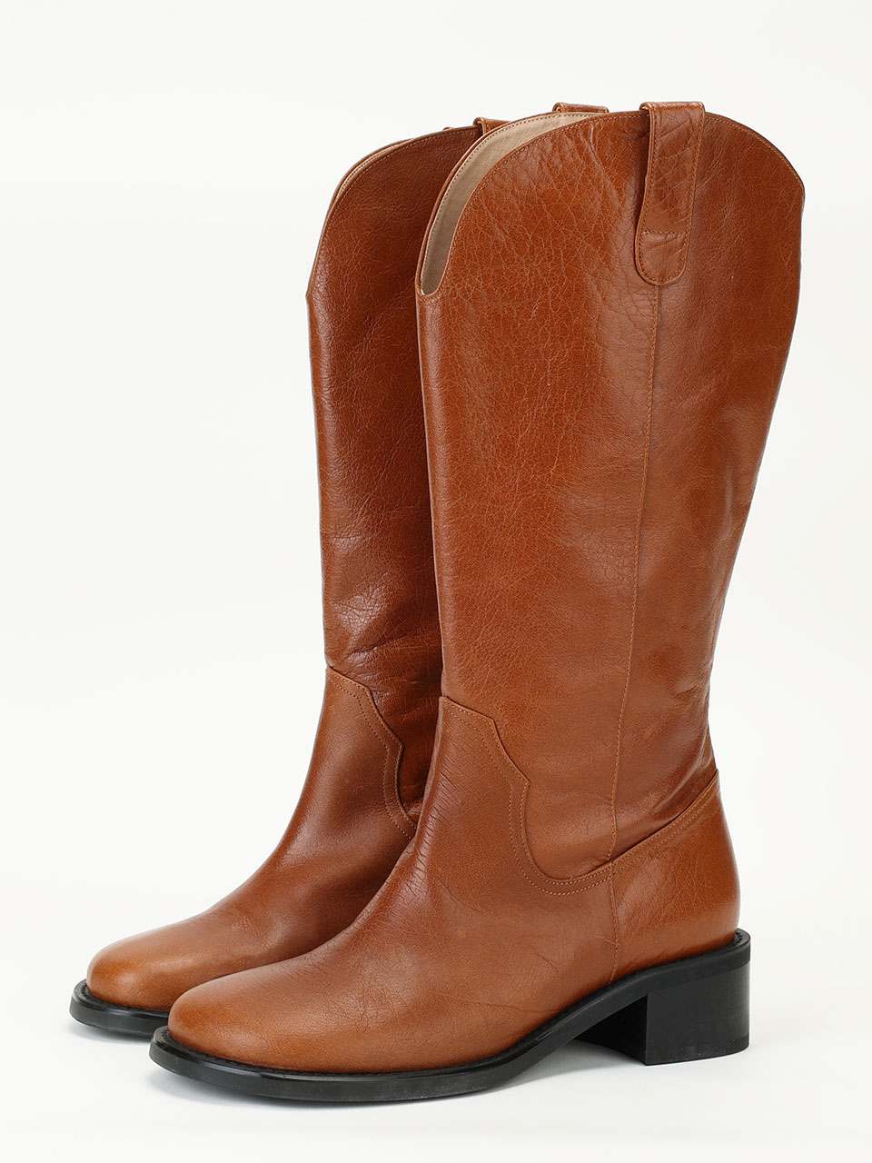 Leather Long Boots Brown